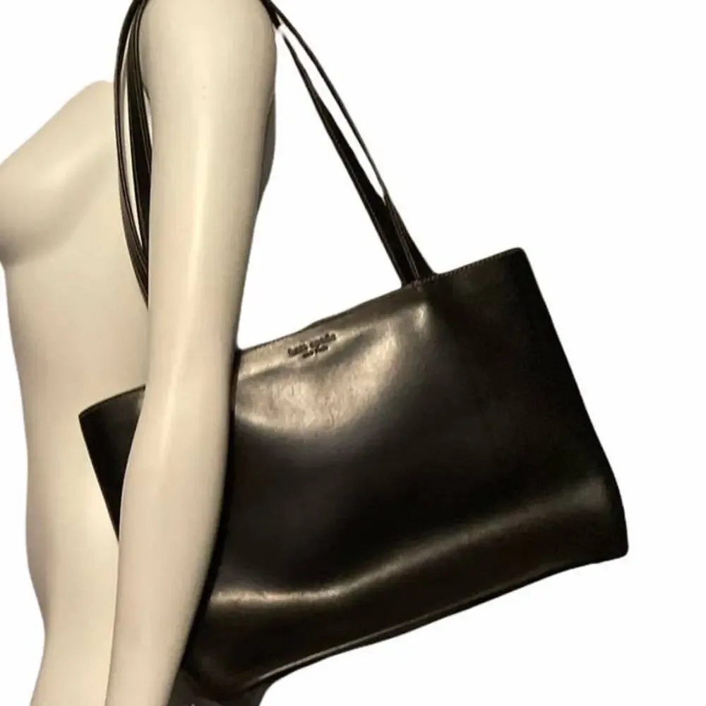 kate spade black leather tote